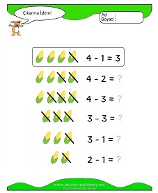Çıkarma İşlemi Çalışma Sayfaları